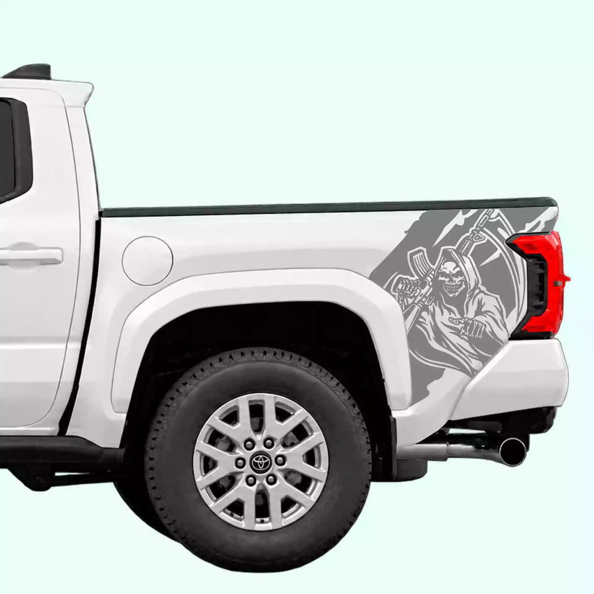 4th Gen Toyota Tacoma Reaper Bed Decals Vinyl Graphics Kit Gray