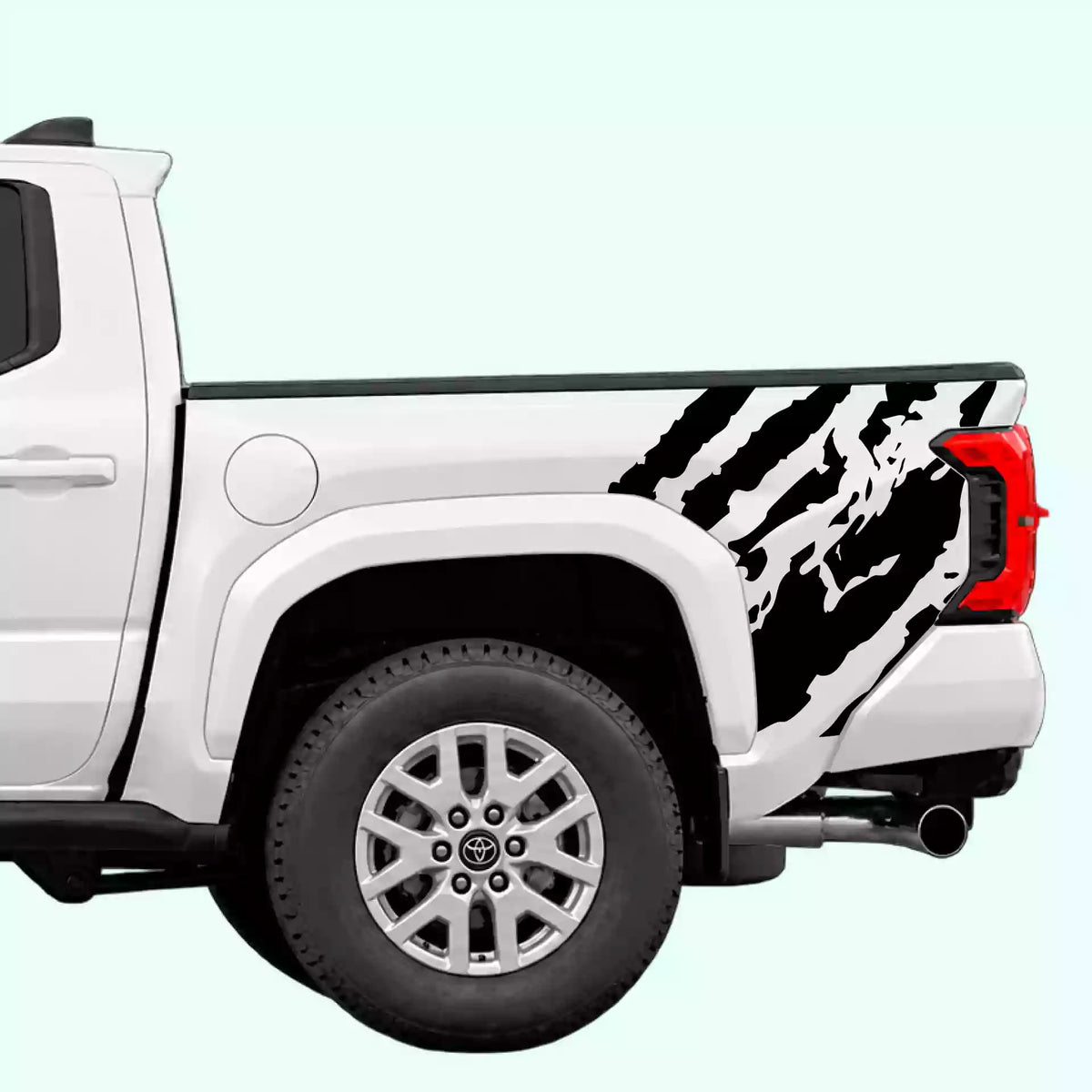 4th Gen Toyota Tacoma Shred Bed Side Decals Vinyl Graphics Kit Black