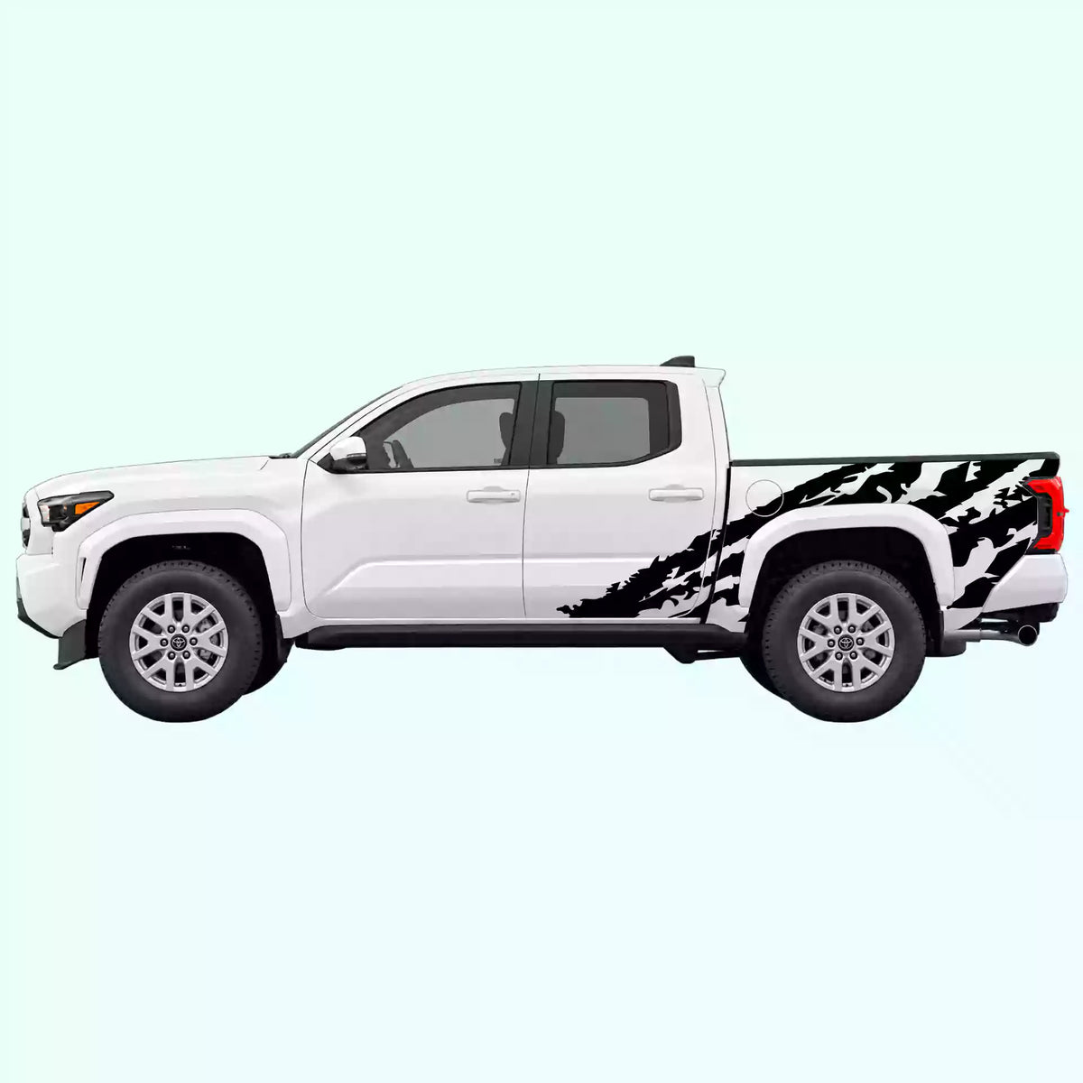 4th Gen Toyota Tacoma Shred Side Decals Vinyl Graphics Kit Black