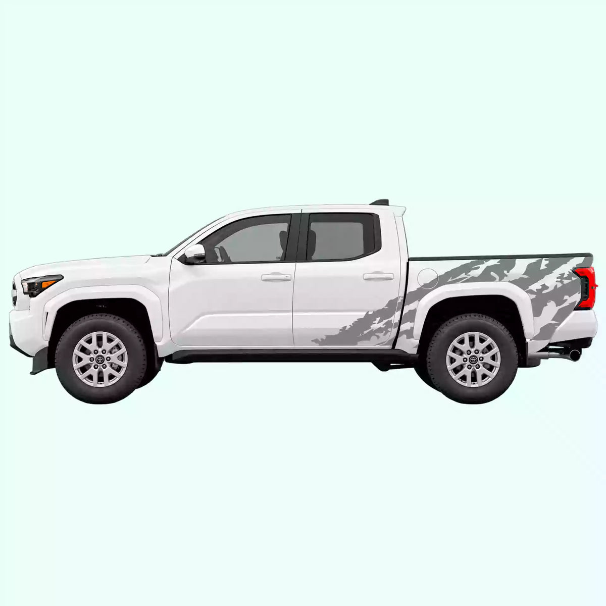 4th Gen Toyota Tacoma Shred Side Decals Vinyl Graphics Kit Gray
