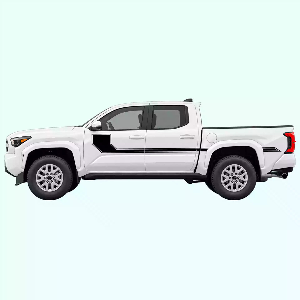 4th Gen Toyota Tacoma Side Line Stripes Vinyl Graphics Kit Black
