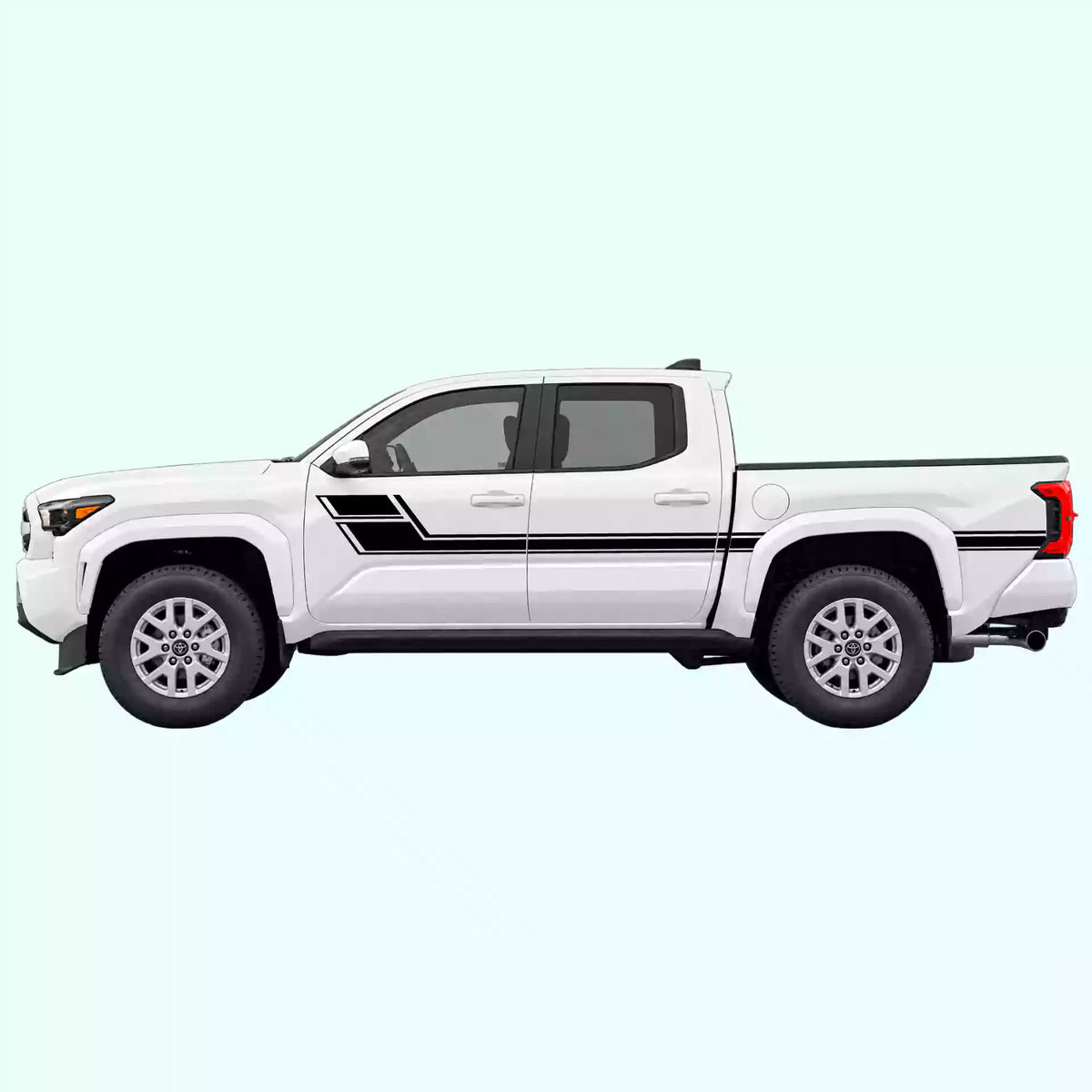 4th Gen Toyota Tacoma Side Stripes Vinyl Graphics Kit Black