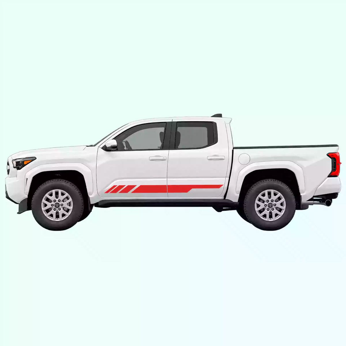 4th Gen Toyota Tacoma Side Stripes Vinyl Graphics Kit Red