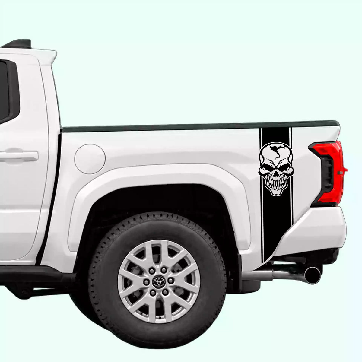 4th Gen Toyota Tacoma Skull Bed Stripes Vinyl Graphics Kit Black