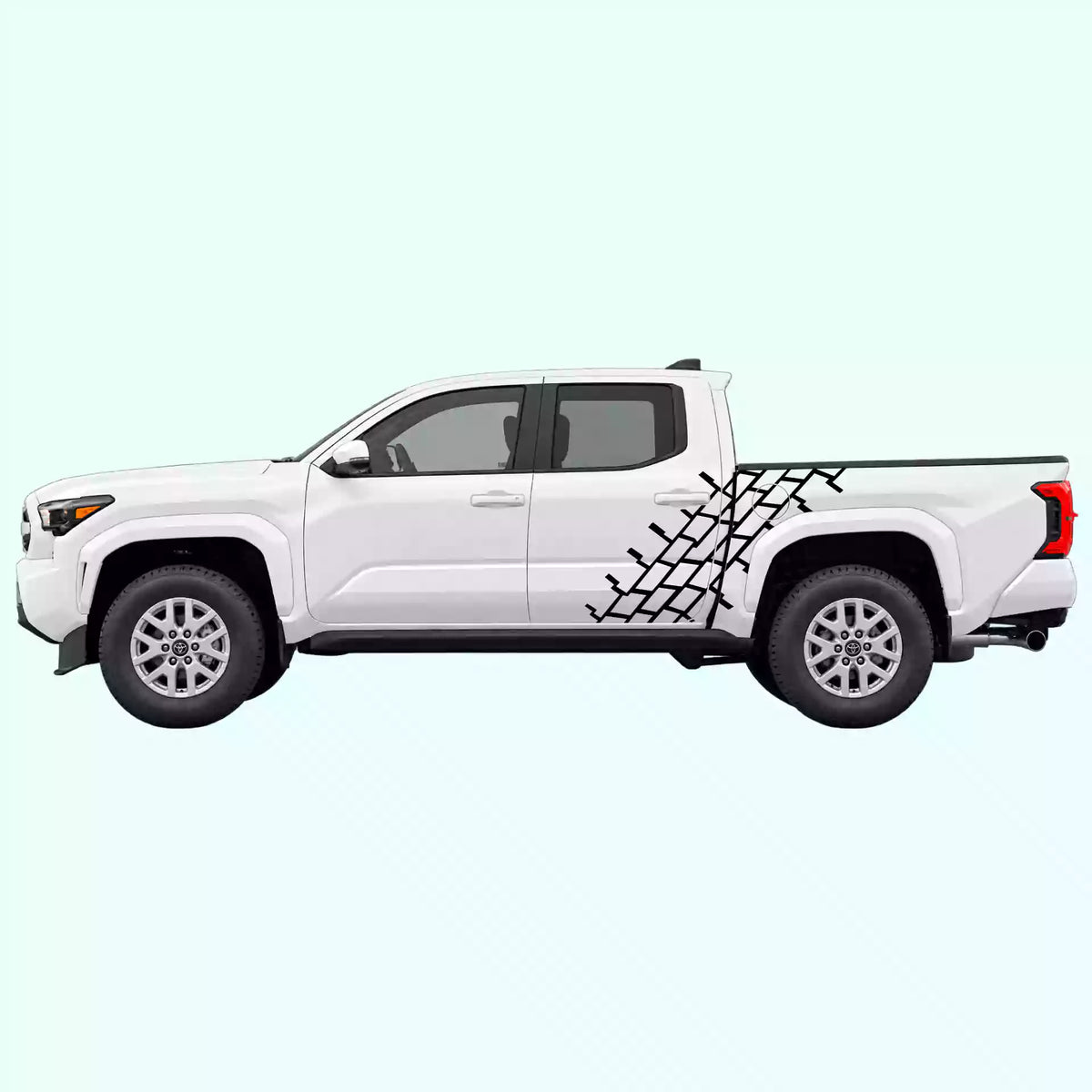 4th Gen Toyota Tacoma Tire Tread Side Decals Vinyl Graphics Kit Black