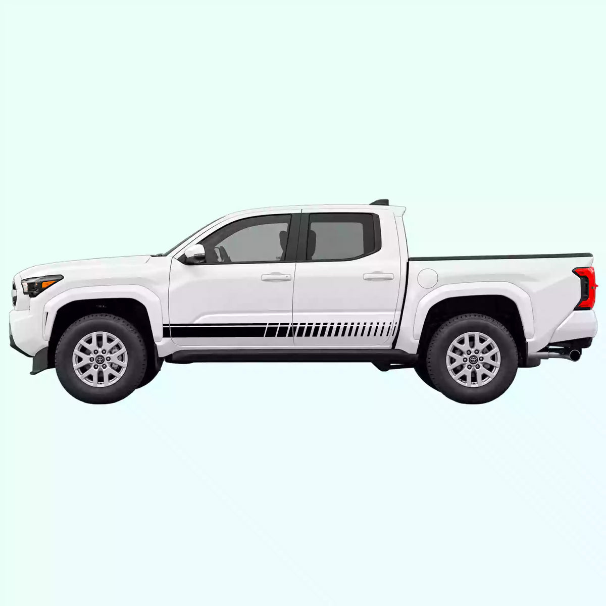 4th Gen Toyota Tacoma Top Pin Stripe Rocker Vinyl Graphics Kit Black