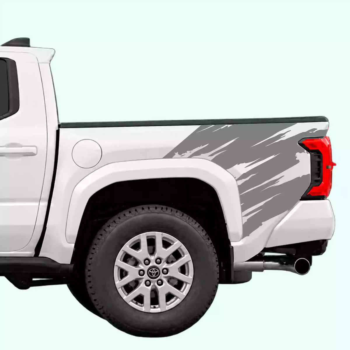 4th Gen Toyota Tacoma Torn Bed Decals Vinyl Graphics Kit Gray