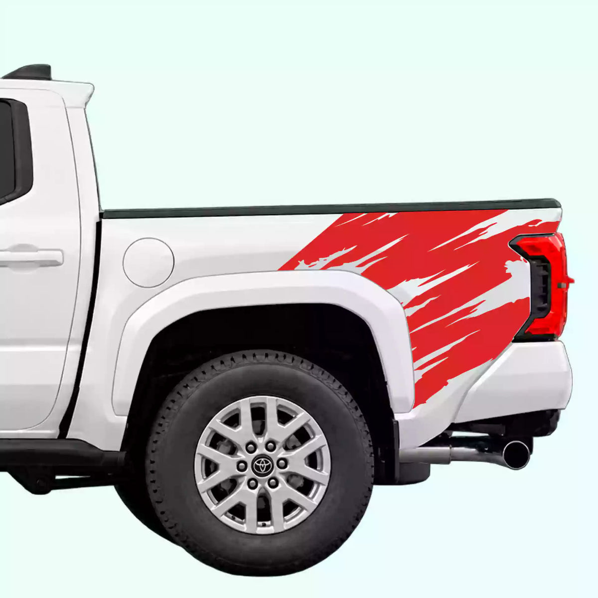 4th Gen Toyota Tacoma Torn Bed Decals Vinyl Graphics Kit Red
