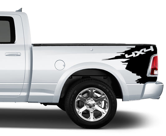 4x4 bed graphics for dodge ram 1500 2009 to 2018 models black
