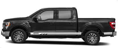 4x4 rocker panel stripes vinyl graphics for ford f 150 2021 to 2023 models white