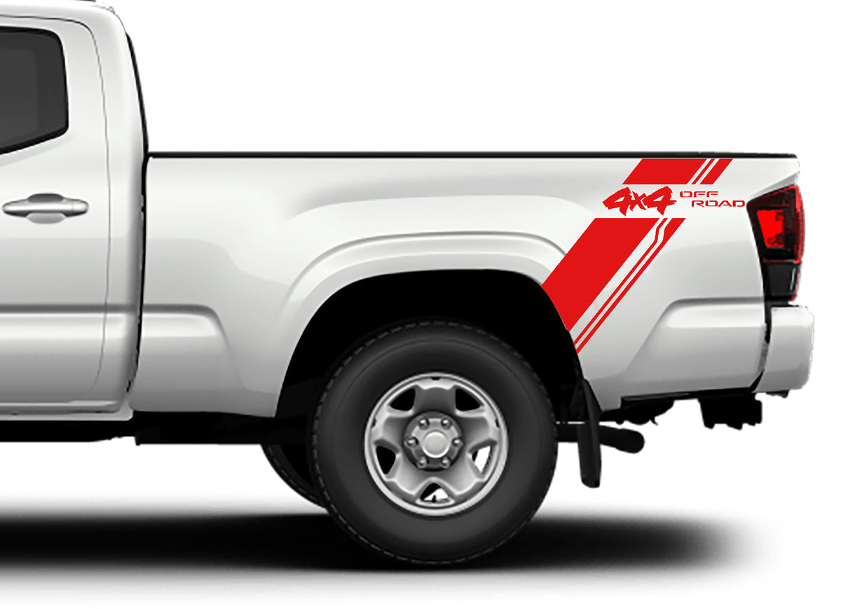 TRD OFFROAD Vinyl Decal Set For Toyota Tacoma & Tundra Trucks - Black/Burgundy, 3" X 18" (V2)