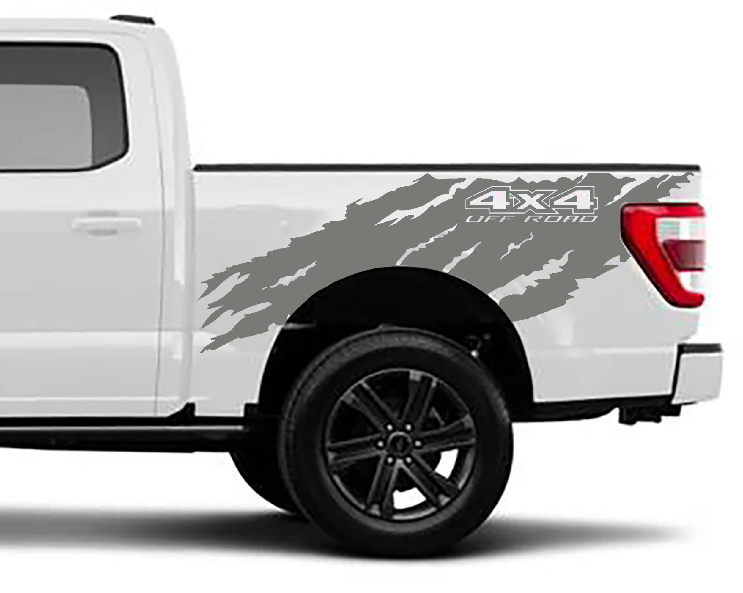 4x4 off road torn bed graphics for ford f 150 2021 to 2023 models gray