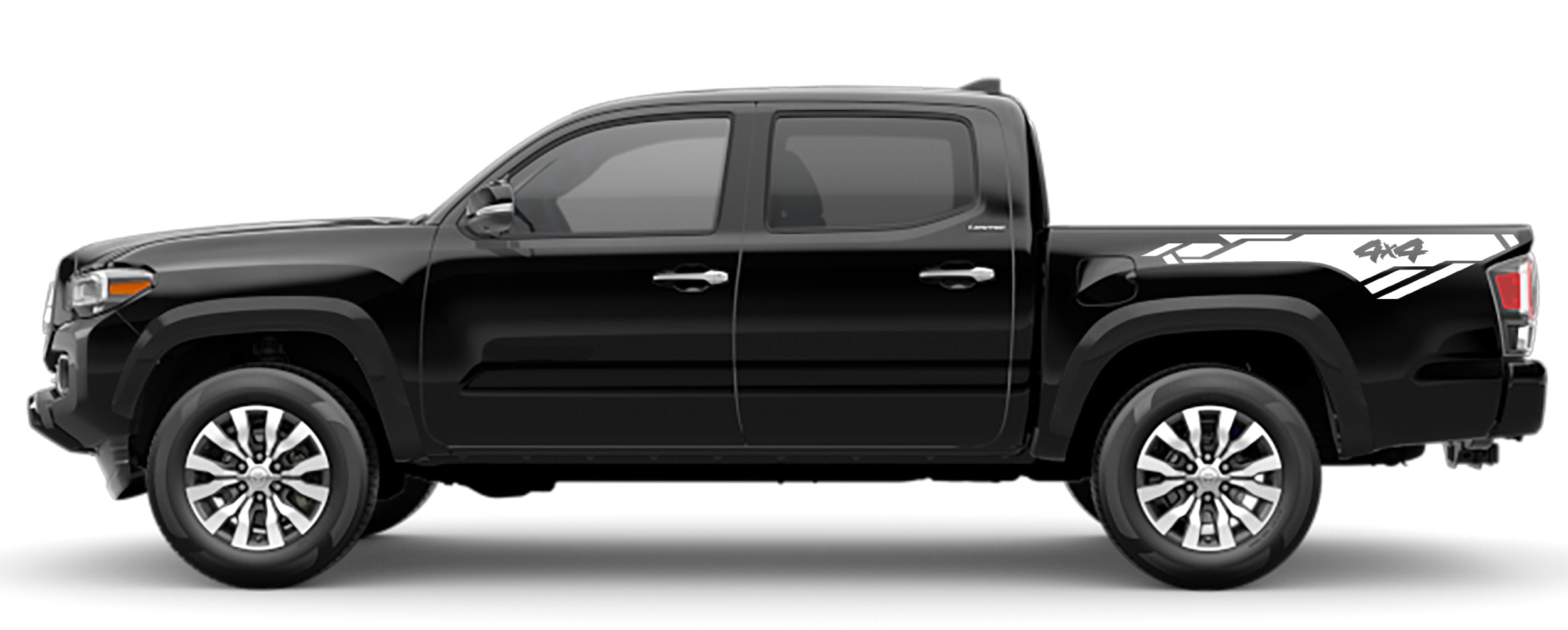 4x4 bed decals for toyota tacoam 2016 to 2023 models white