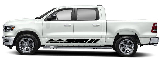4x4 rocker panel stripe graphics for dodge ram 1500 2500 2019 to 2023 models black