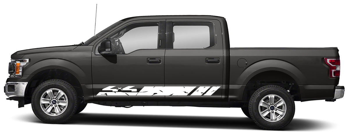 Ford Graphics Rocker Panel Decals Ford F-150 4x4 Rocker Panel Stripe Decals (Pair) : Vinyl Graphics Kit