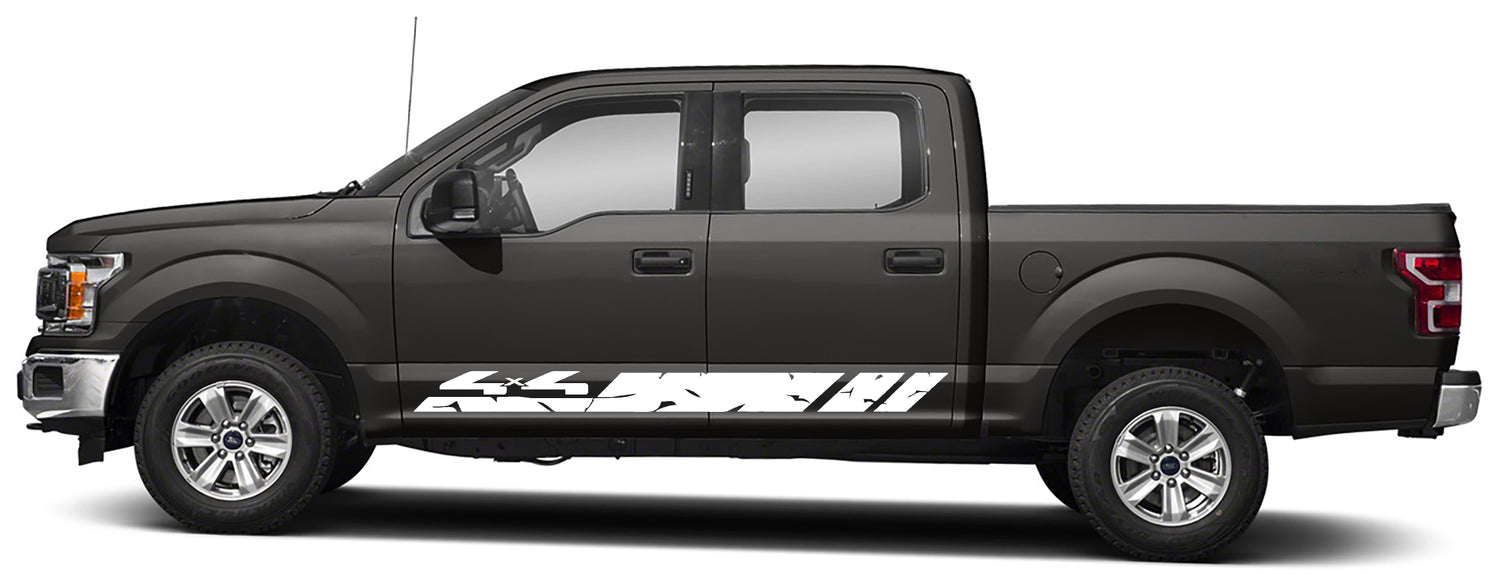 Ford F-150 4x4 Rocker Panel Stripe Decals (Pair) : Vinyl Graphics Kit