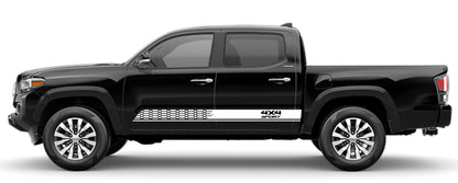 4x4 sport rocker stripes for toyota tacoma 2016 to 2023 models white