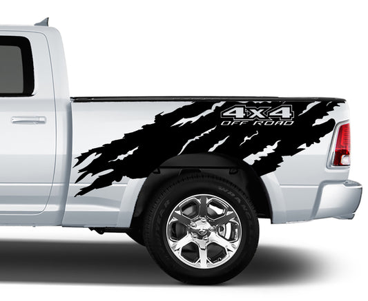 torn 4x4 off road bed graphics for dodge ram 2008 to 2018 models black
