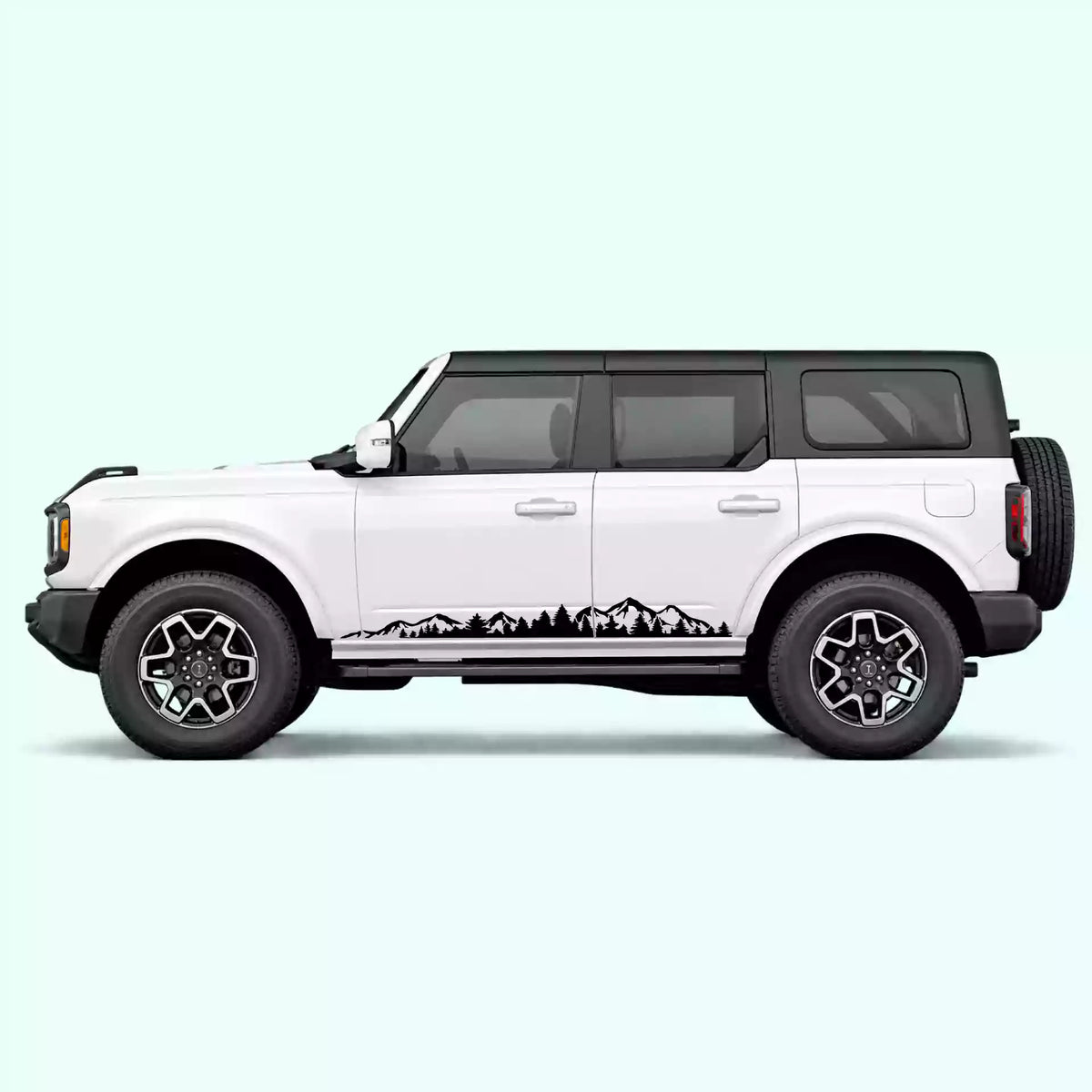 6th Gen Ford Bronco Adventure Side Stripes Vinyl Graphics Kit Black