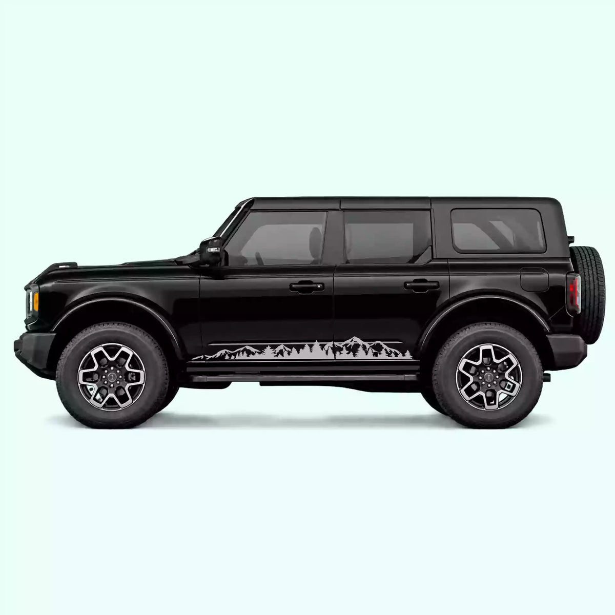 6th Gen Ford Bronco Adventure Side Stripes Vinyl Graphics Kit Gray