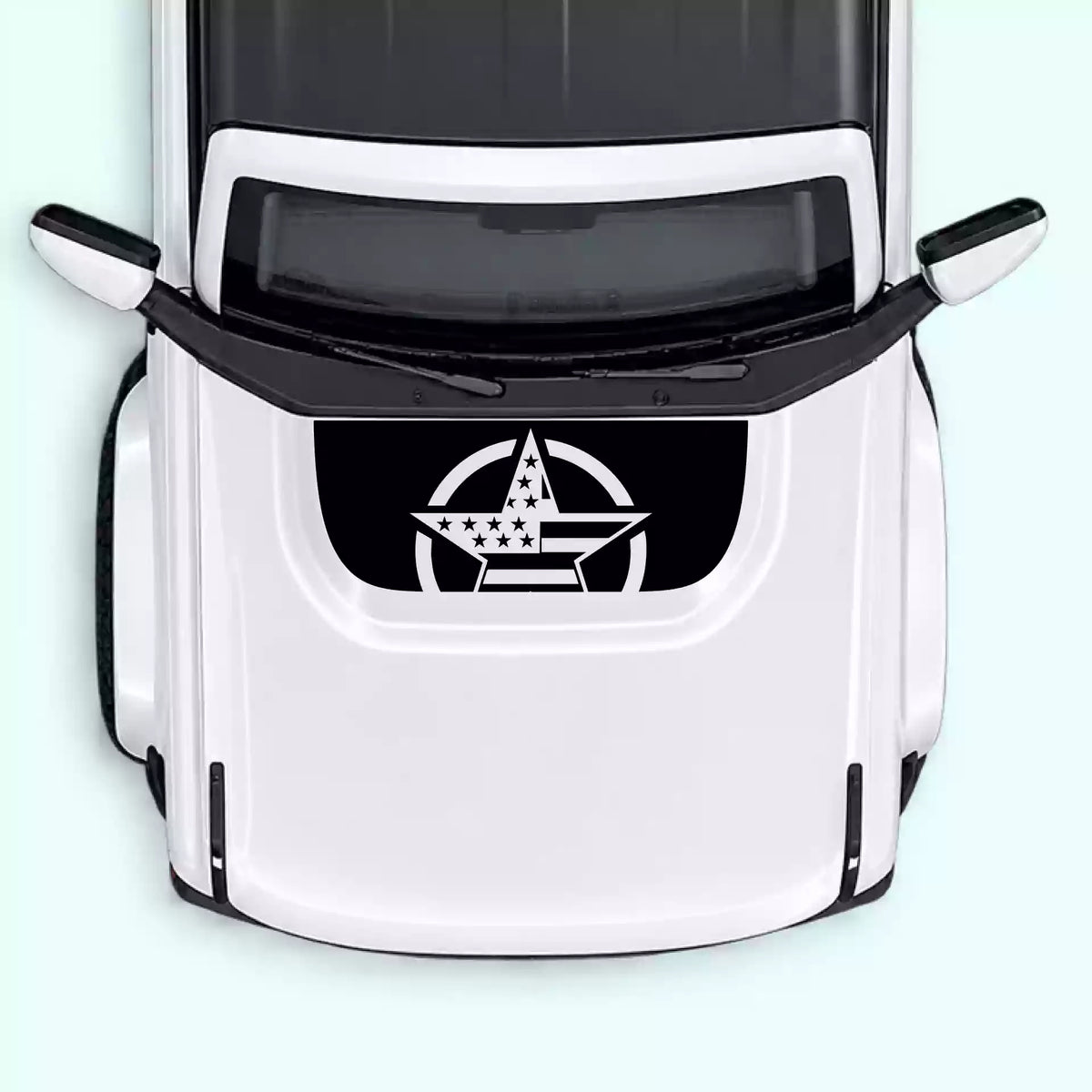 6th Gen Ford Bronco Army Star Hood Decal Vinyl Graphics Kit Black