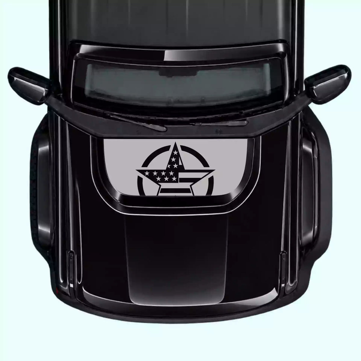 6th Gen Ford Bronco Army Star Hood Decal Vinyl Graphics Kit Gray