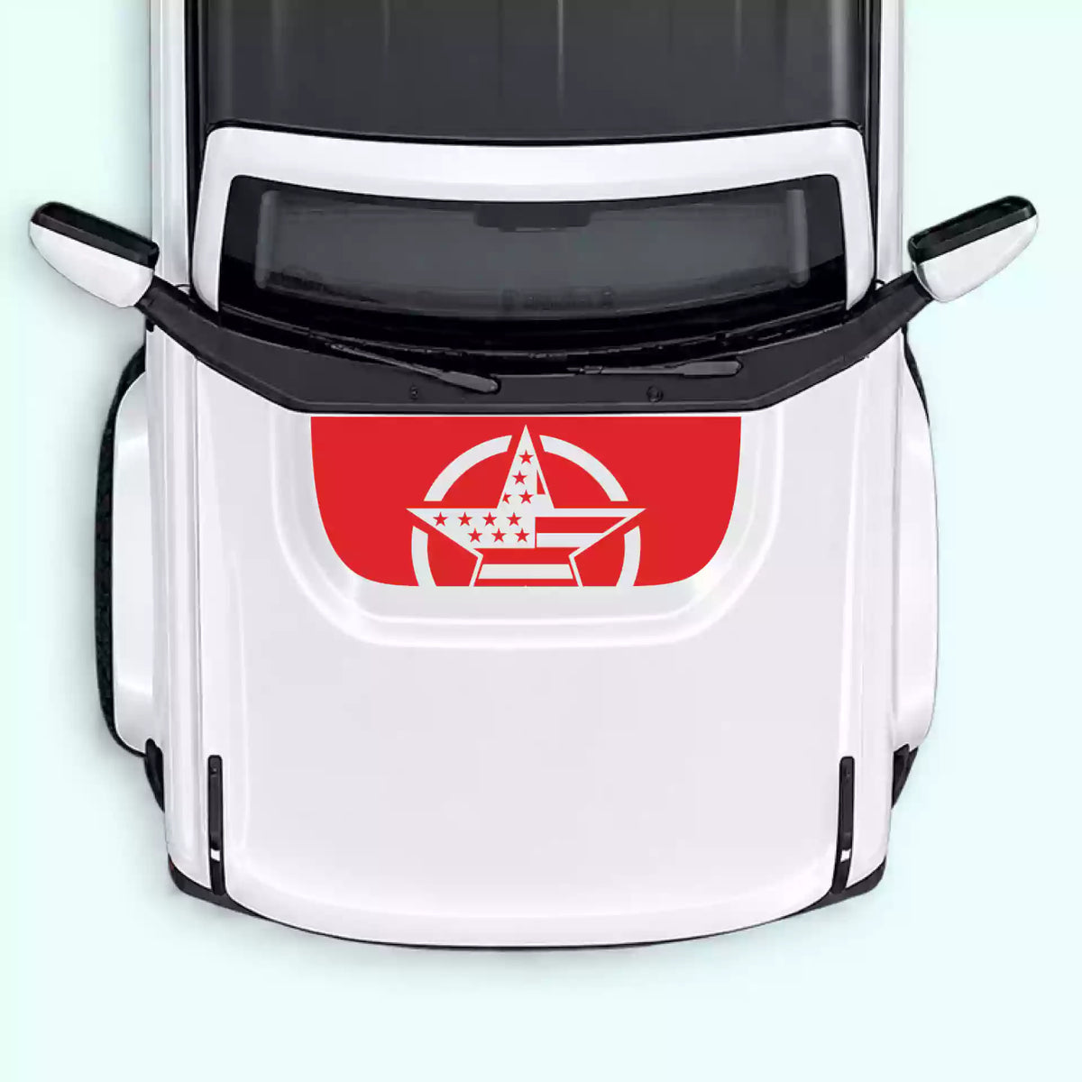 6th Gen Ford Bronco Army Star Hood Decal Vinyl Graphics Kit Red