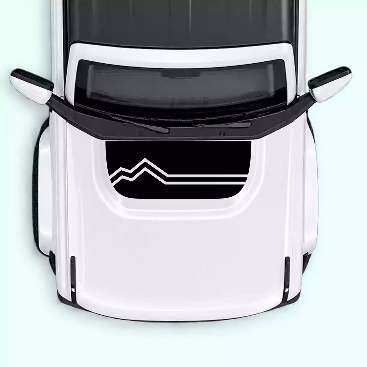 6th Gen Ford Bronco Mountain Line Hood Decals Vinyl Graphics Kit Black