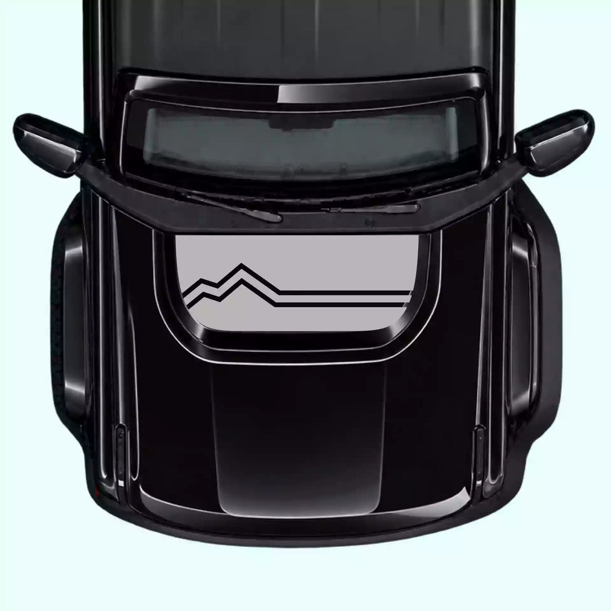 6th Gen Ford Bronco Mountain Line Hood Decals Vinyl Graphics Kit Gray