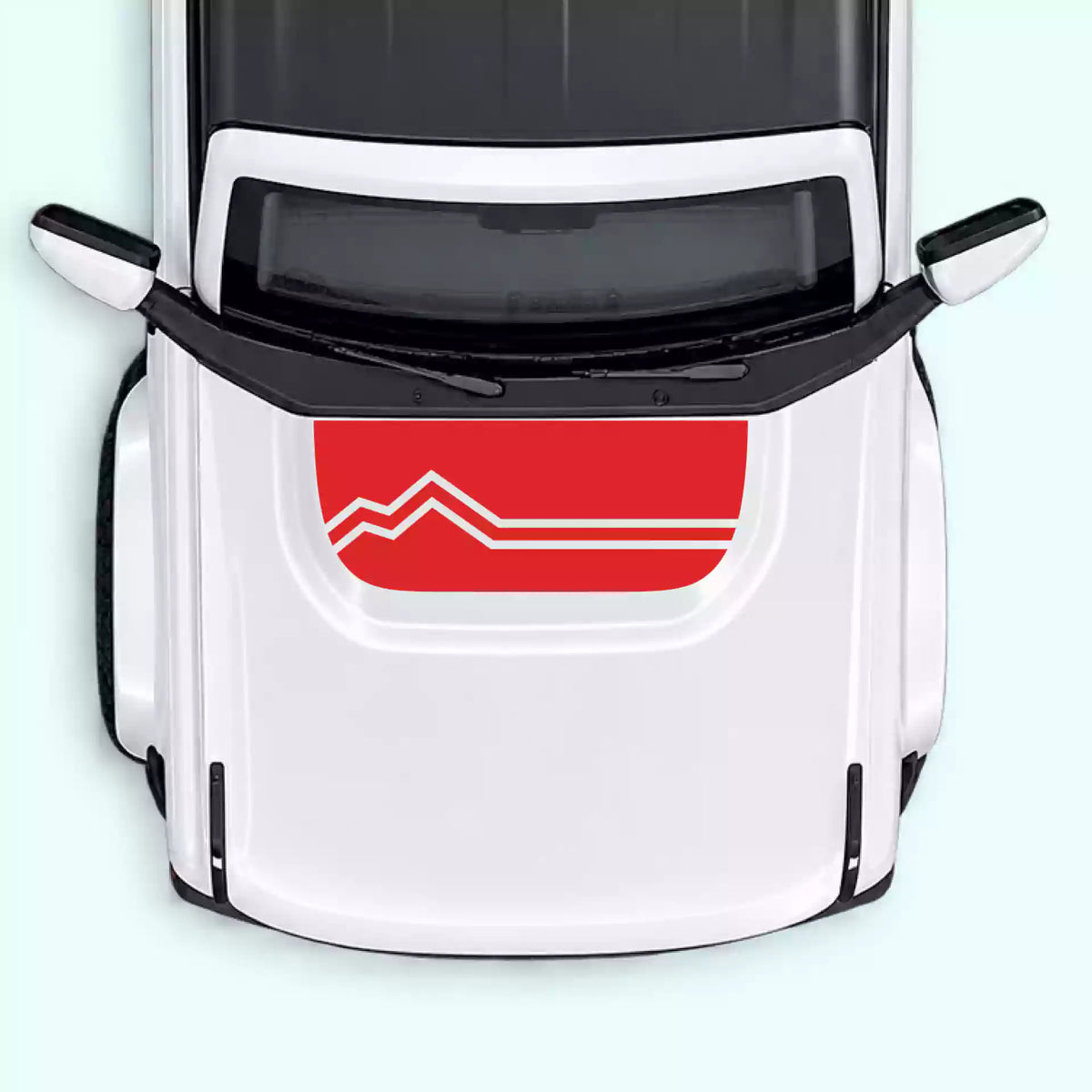 6th Gen Ford Bronco Mountain Line Hood Decals Vinyl Graphics Kit Red