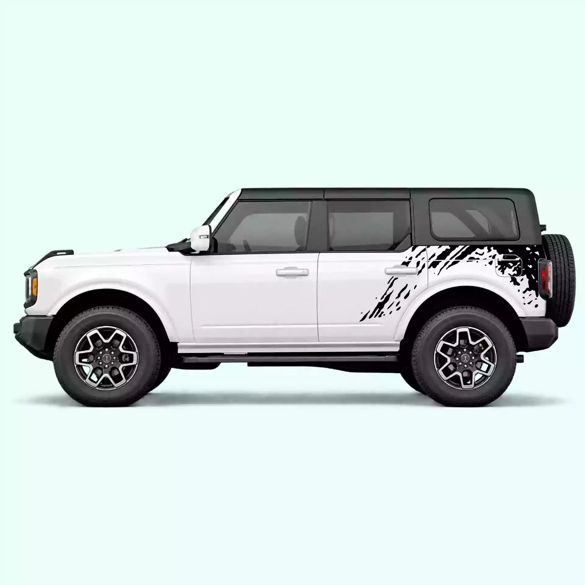 6th Gen Ford Bronco Mud Side Decals Vinyl Graphics Kit Black