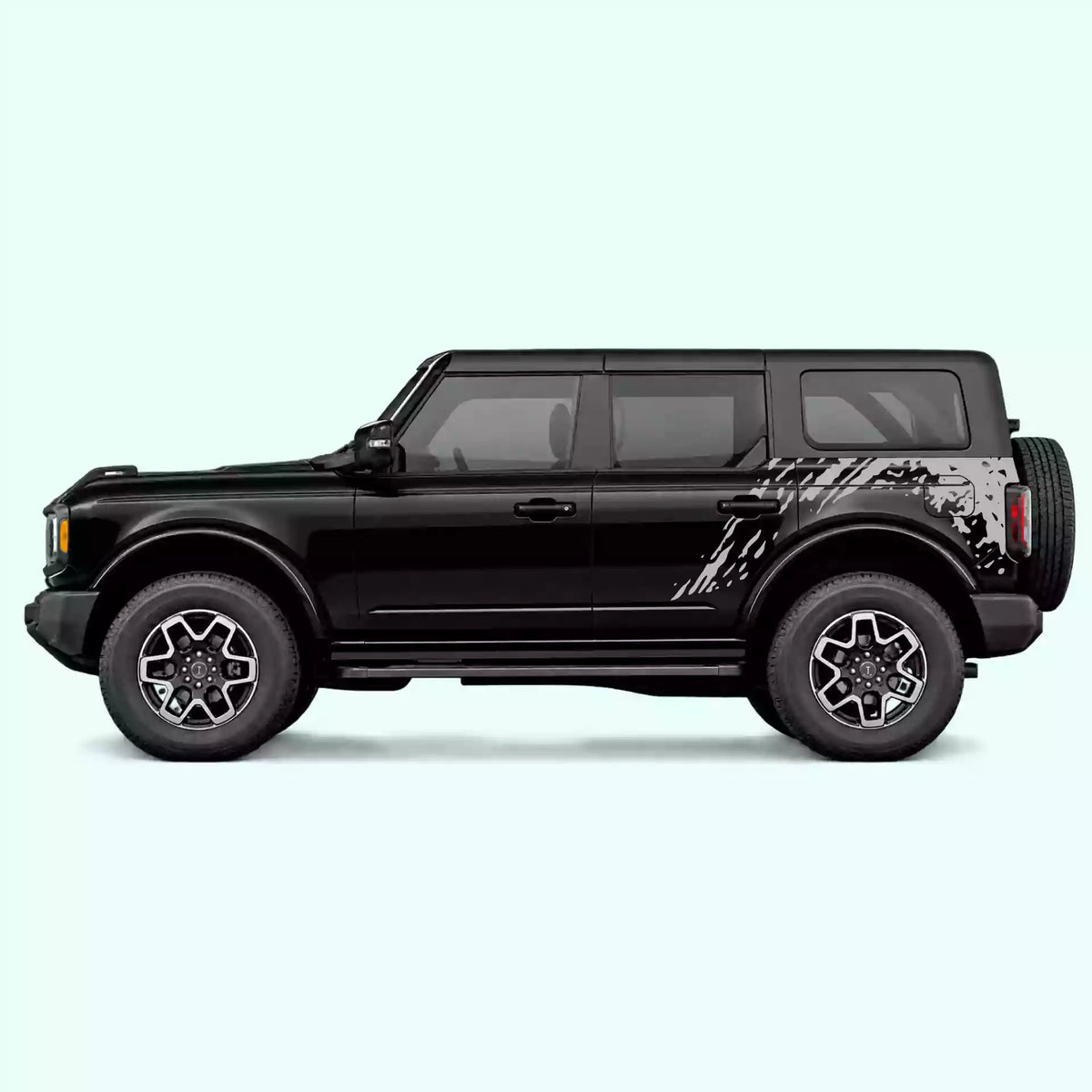 6th Gen Ford Bronco Mud Side Decals Vinyl Graphics Kit Gray
