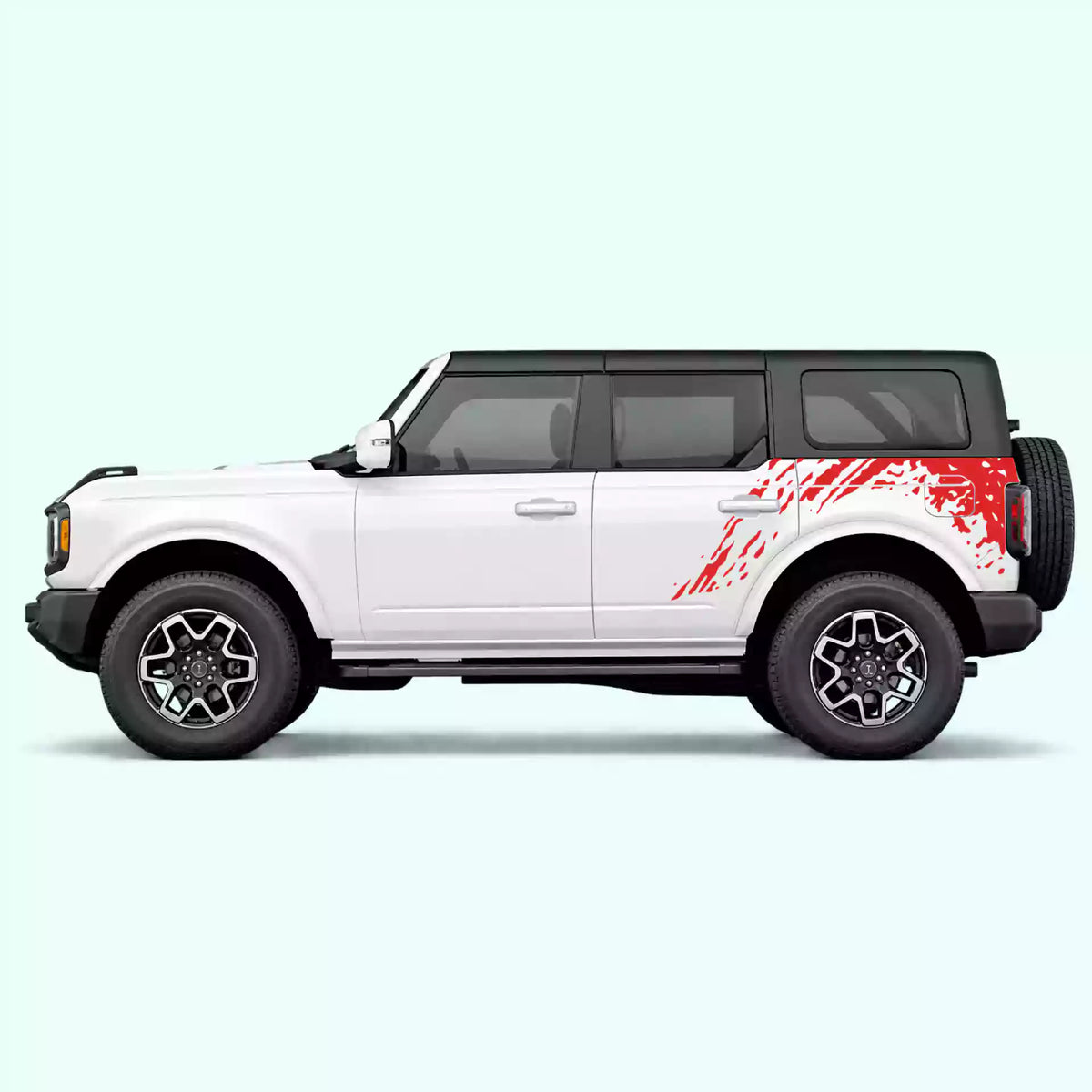 6th Gen Ford Bronco Mud Side Decals Vinyl Graphics Kit Red