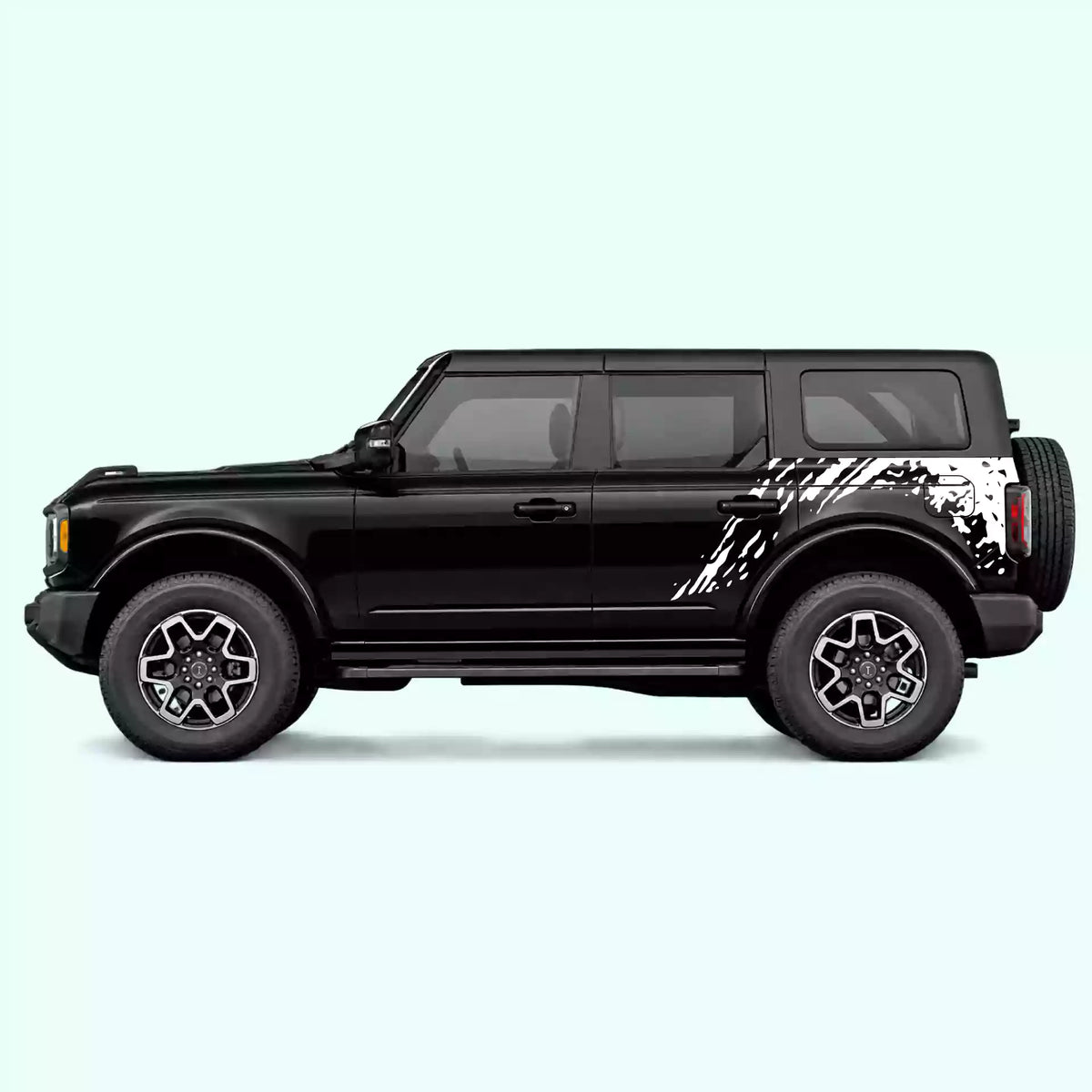 6th Gen Ford Bronco Mud Side Decals Vinyl Graphics Kit White