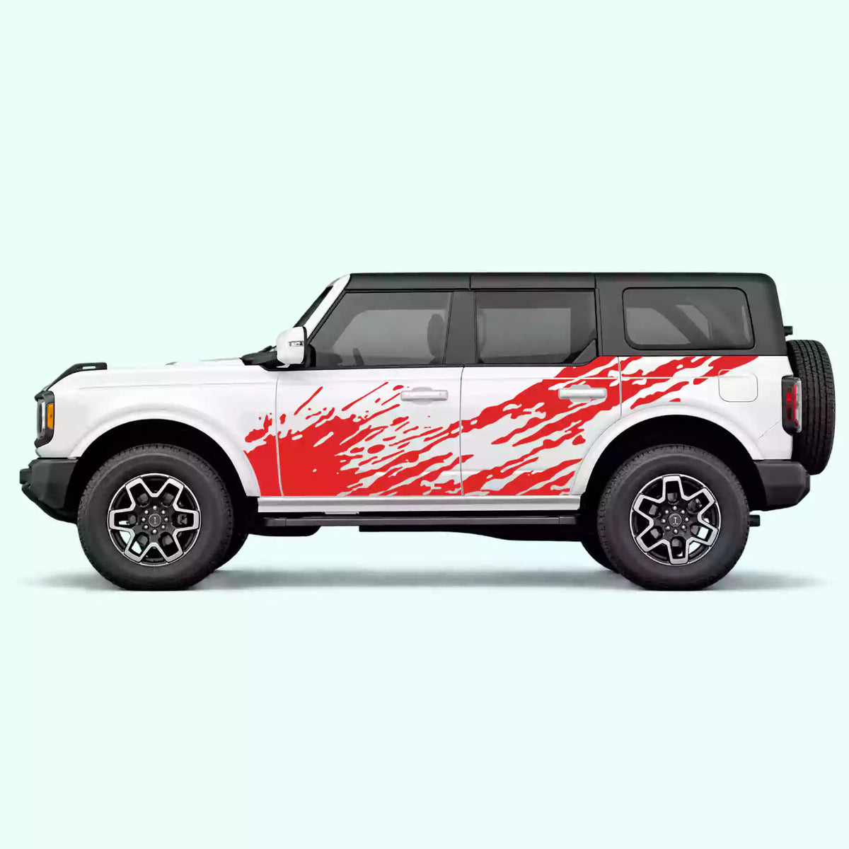 6th Gen Ford Bronco Mud Splash Side Decals Vinyl Graphics Kit Red