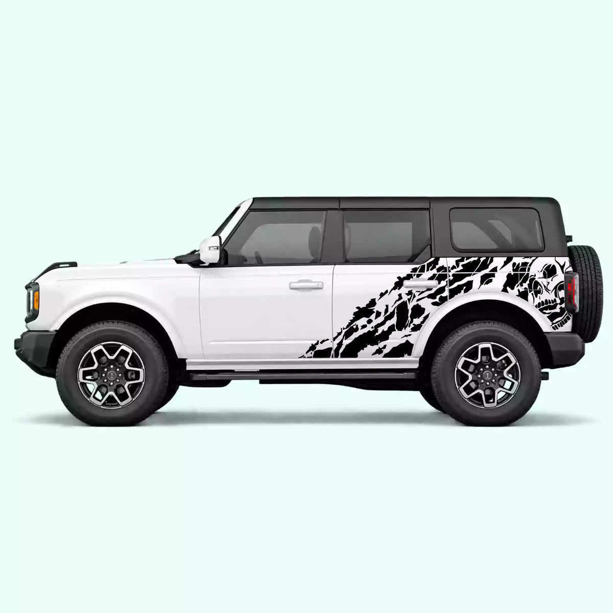 6th Gen Ford Bronco Nightmare Side Decals Vinyl Graphics Kit Black