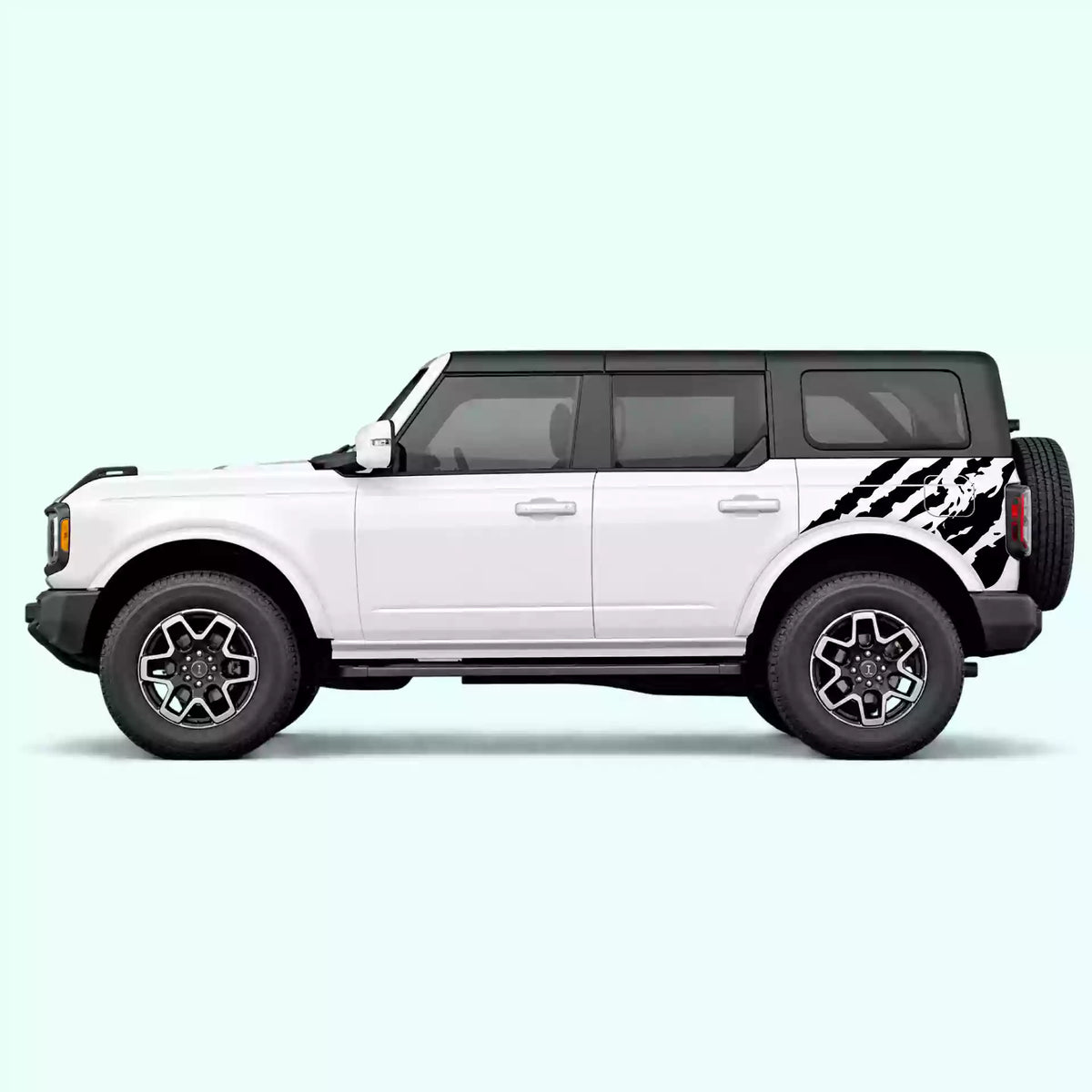 6th Gen Ford Bronco Shred Side Decals Vinyl Graphics Kit Black