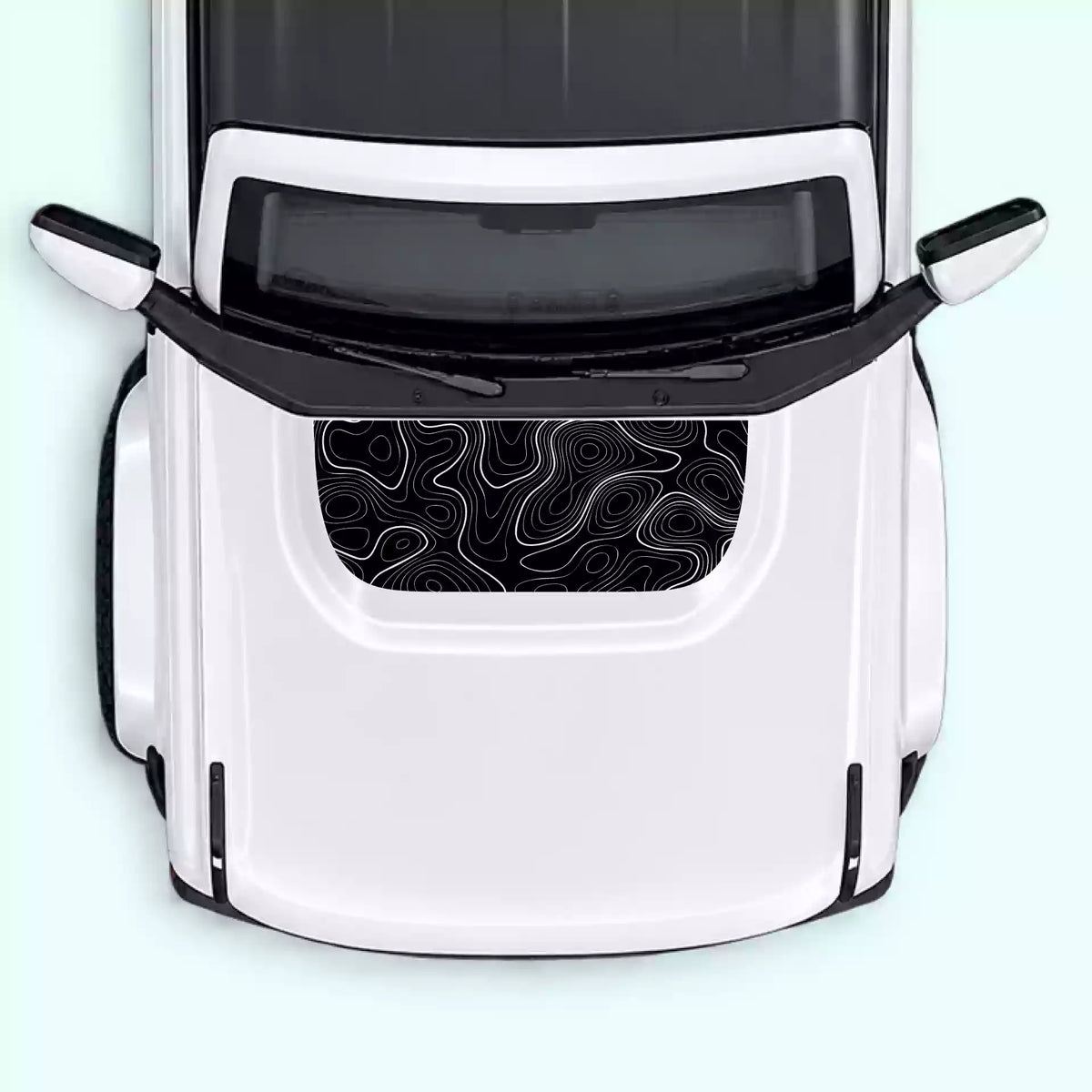 6th Gen Ford Bronco Topographic Map Hood Decal Vinyl Graphics Kit Black