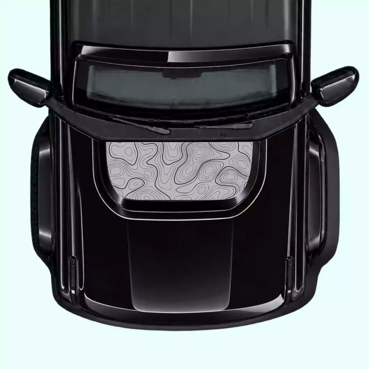 6th Gen Ford Bronco Topographic Map Hood Decal Vinyl Graphics Kit Gray