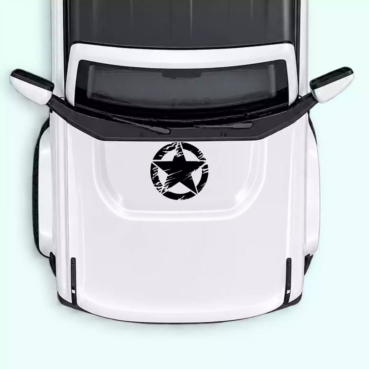 6th Gen Ford Bronco Torn Star Hood Decal Vinyl Graphics Kit Black
