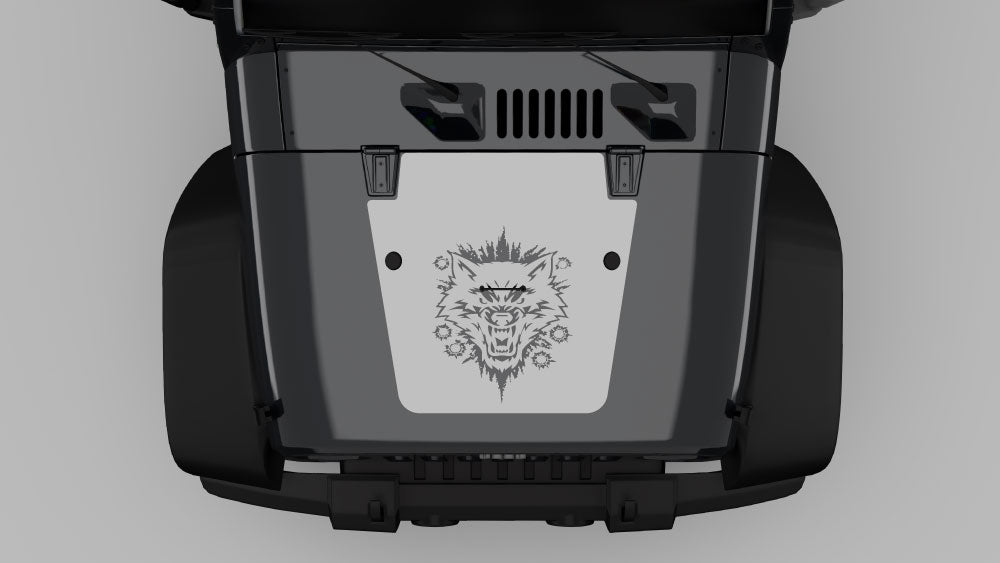 Alpha Wolf Hood Decal Graphics Kit Compatible with Jeep Wrangler JK