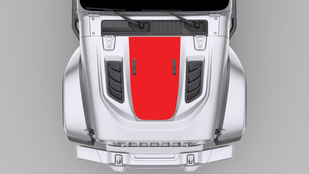 Blackout hood decal on Jeep Wrangler JL/JLU and Gladiator JT