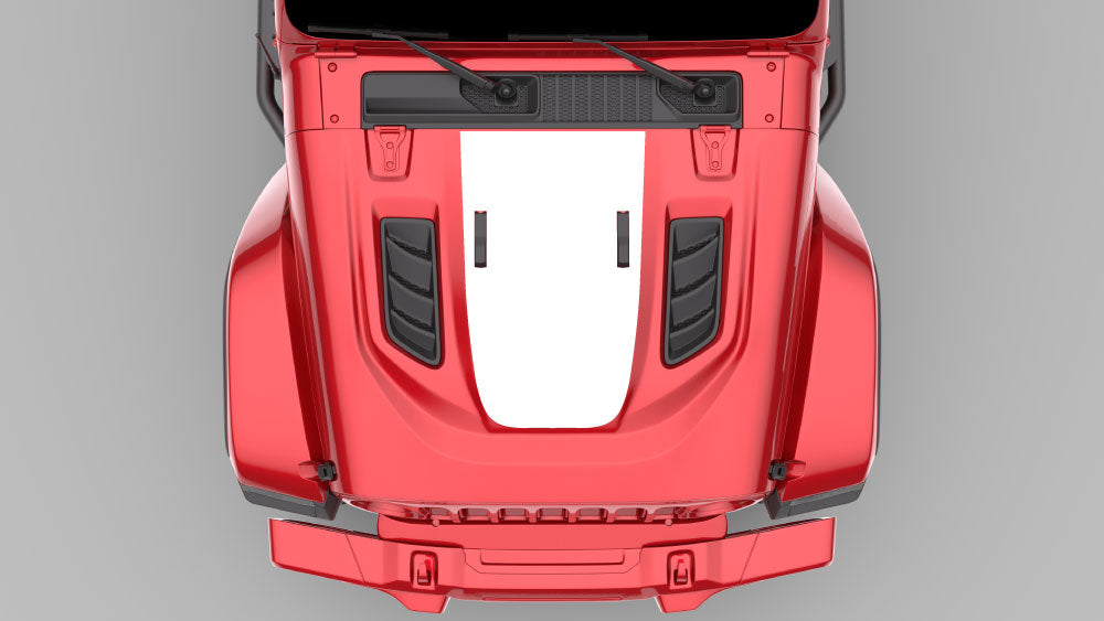 Blackout hood decal on Jeep Wrangler JL/JLU and Gladiator JT