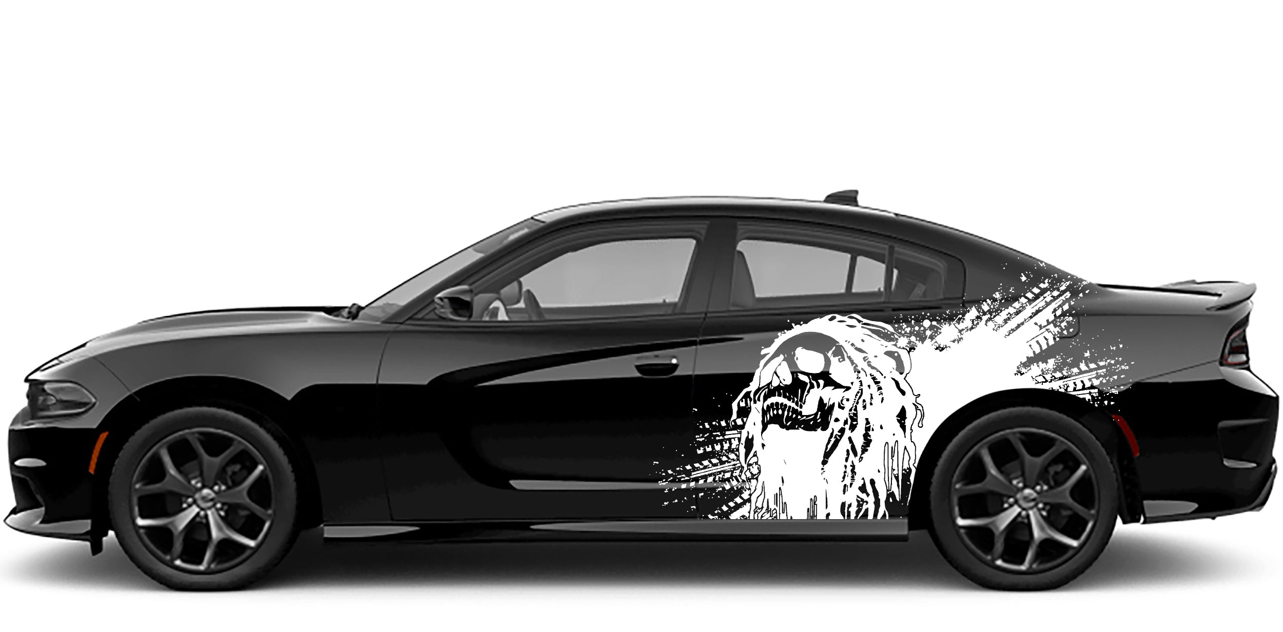 bob marley side graphics for dodge charger 2015 to 2023 models white