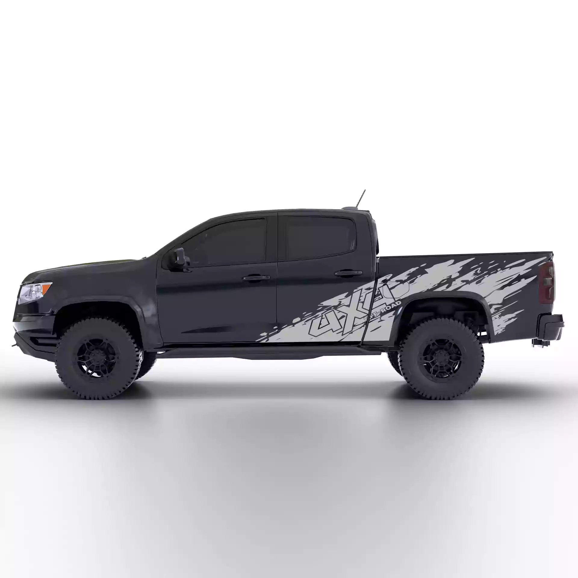 2015-2022 Chevrolet Colorado 4x4 Mud Splash Side Decals Vinyl Graphics Kit Gray