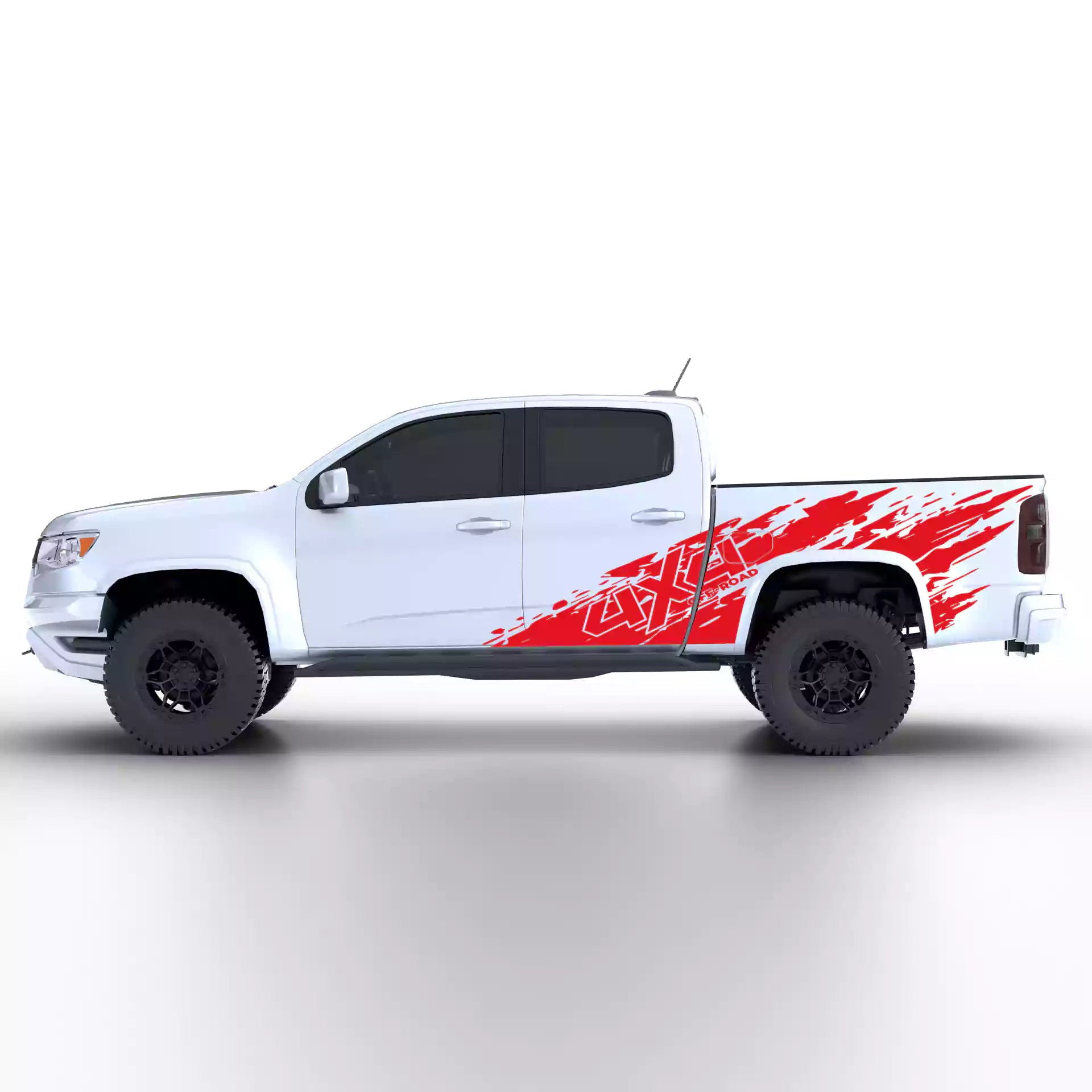 2015-2022 Chevrolet Colorado 4x4 Mud Splash Side Decals Vinyl Graphics Kit Red