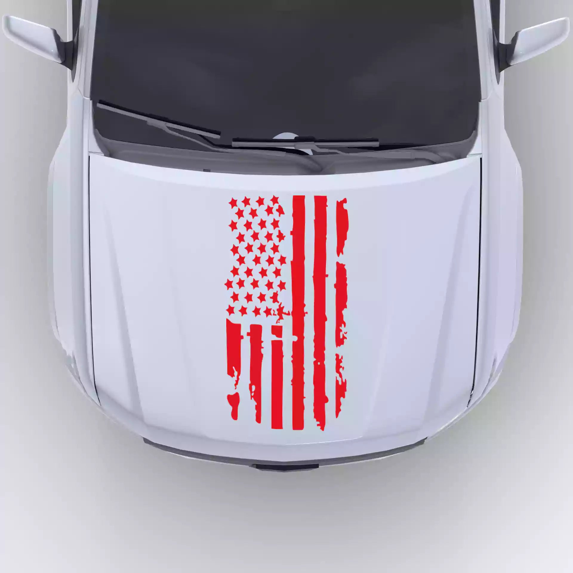 2016-2022 Chevrolet Colorado Shred American Flag Hood Decals Vinyl Graphics Kit Red