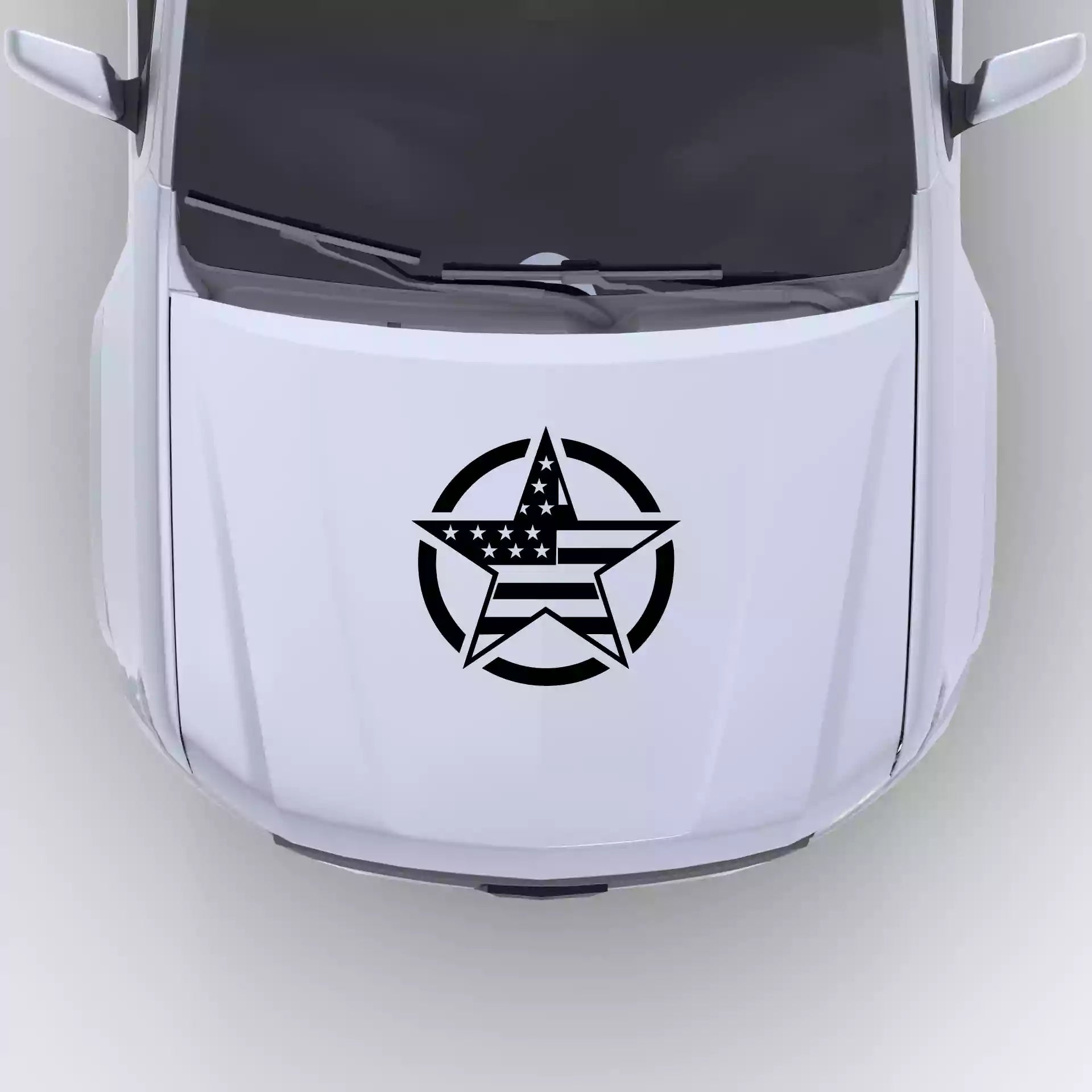 2016-2022 Chevrolet Colorado Army Star Hood Decal Vinyl Graphics Kit Black