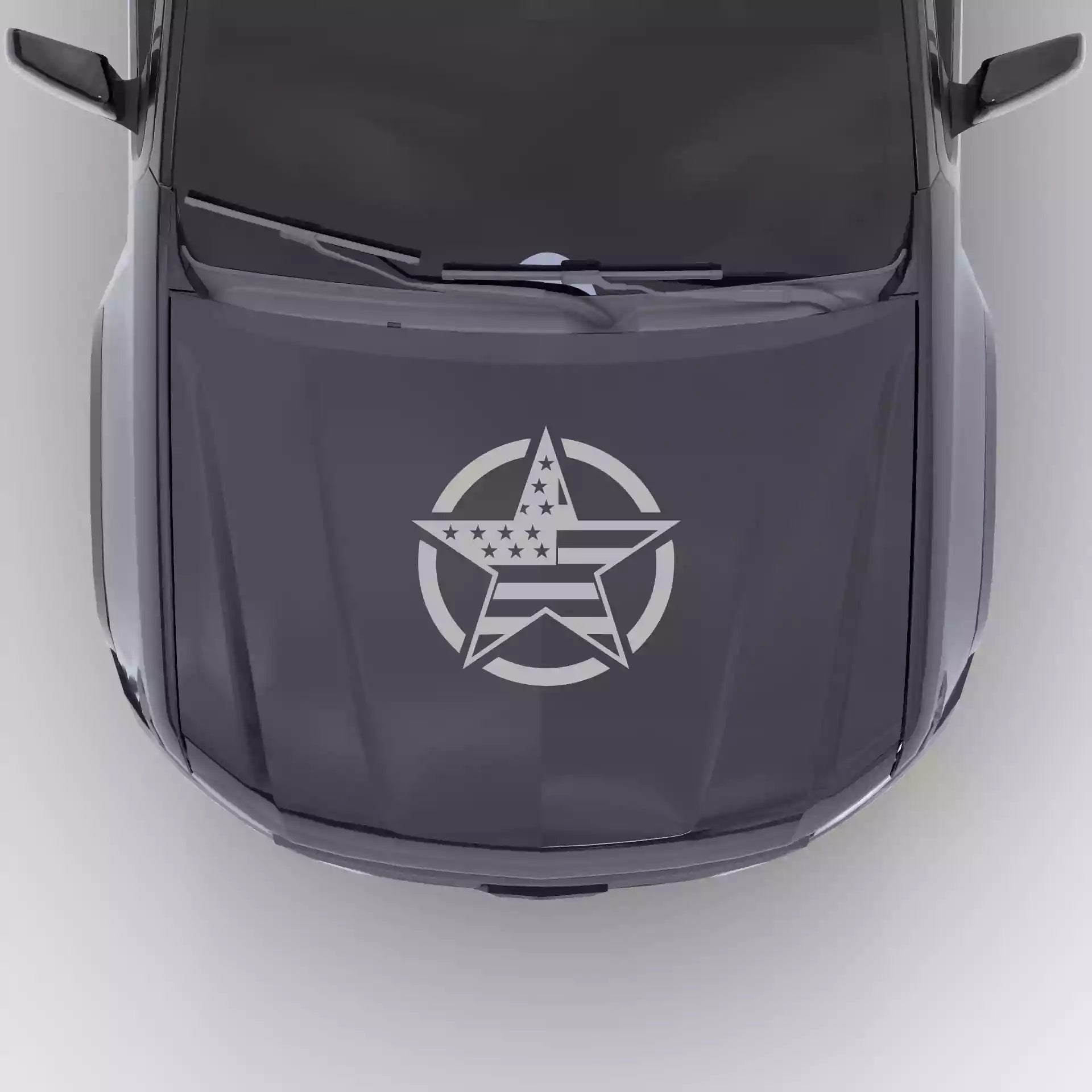 2016-2022 Chevrolet Colorado Army Star Hood Decal Vinyl Graphics Kit Gray