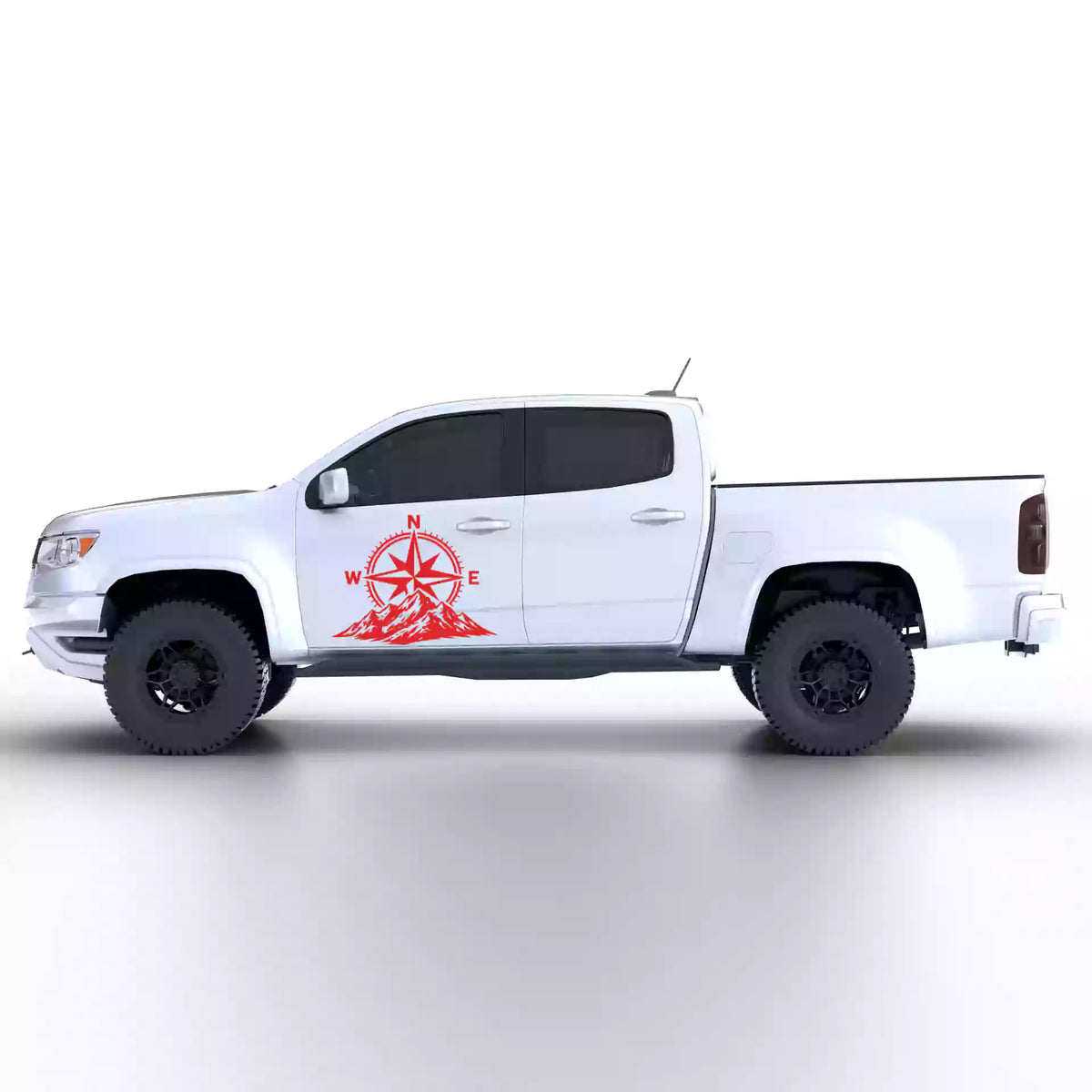 2016-2022 Chevrolet Colorado Compass Side Decals Vinyl Graphics Kit Red